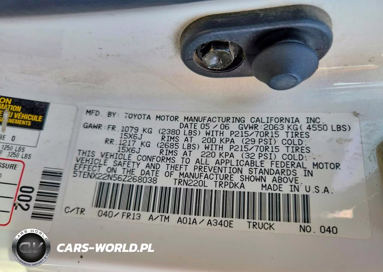 2006 Toyota Tacoma Base VIN:5TENX22N56Z268038 - 12