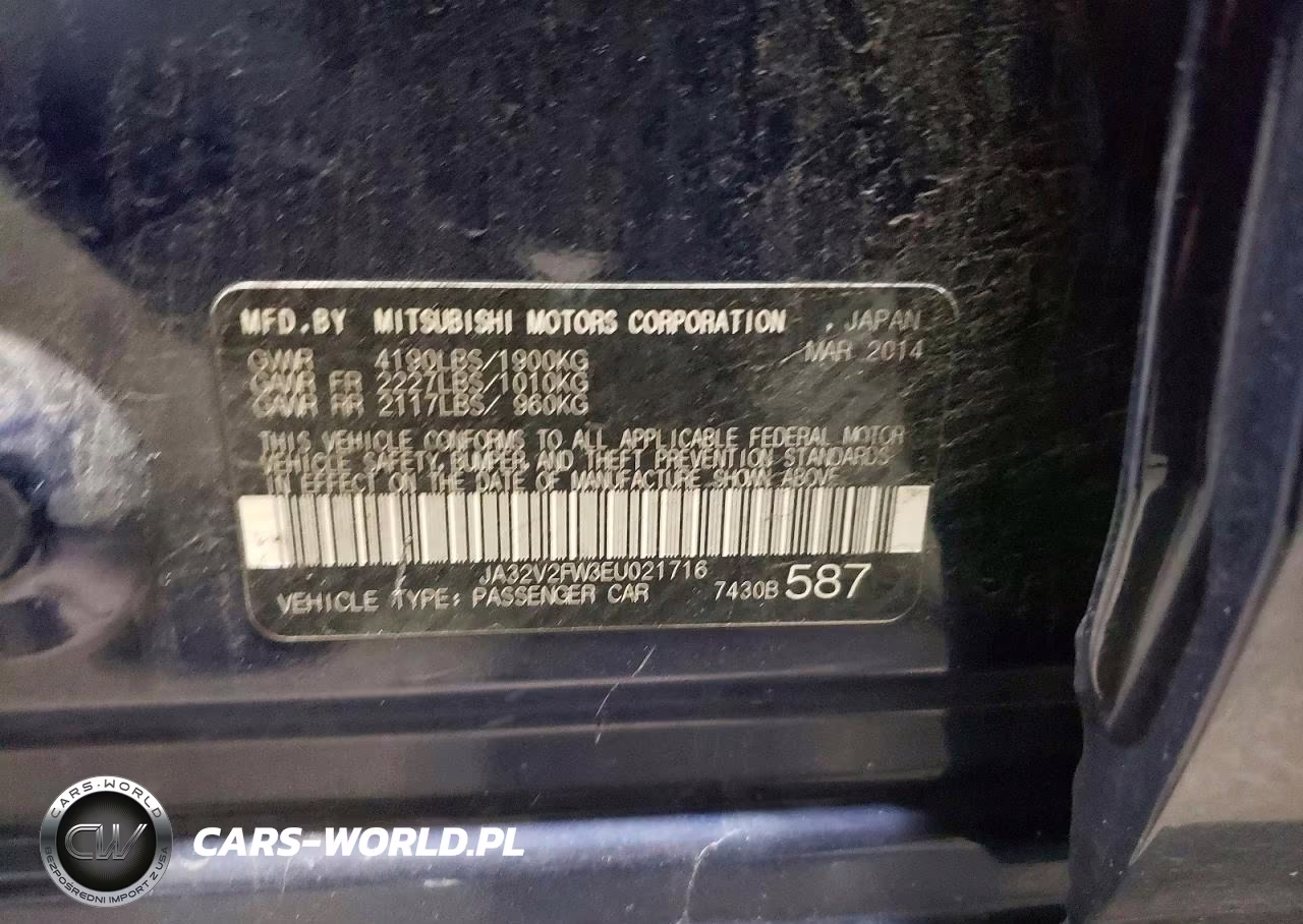 2014 Mitsubishi Lancer Se VIN:JA32V2FW3EU021716 - 12