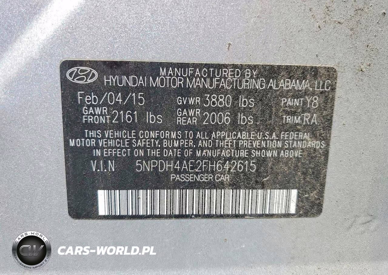 2015 Hyundai Elantra Se VIN:5NPDH4AE2FH642615 - 12