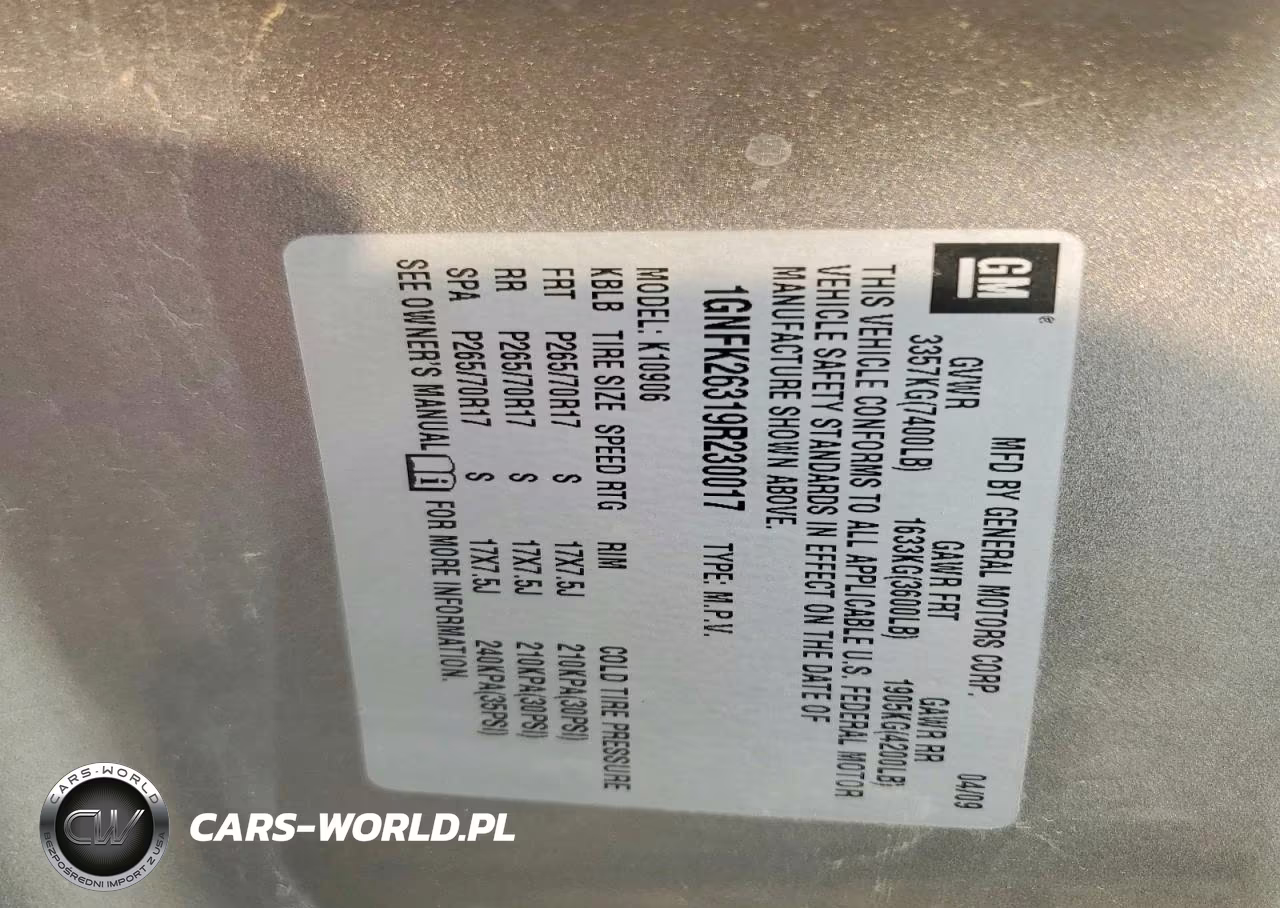 2009 Chevrolet Suburban K1500 Lt VIN:1GNFK26319R230017 - 13
