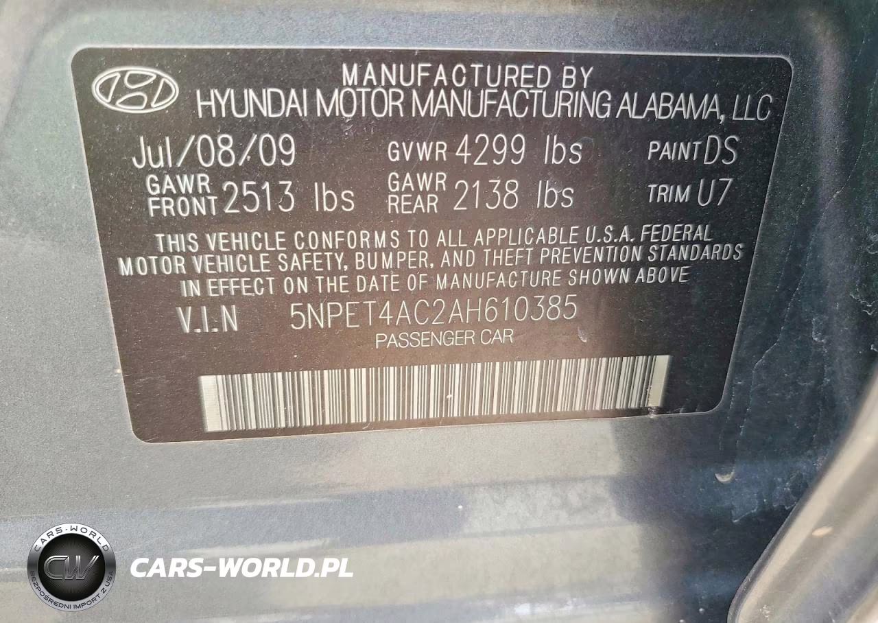 2010 Hyundai Sonata Gls VIN:5NPET4AC2AH610385 - 12