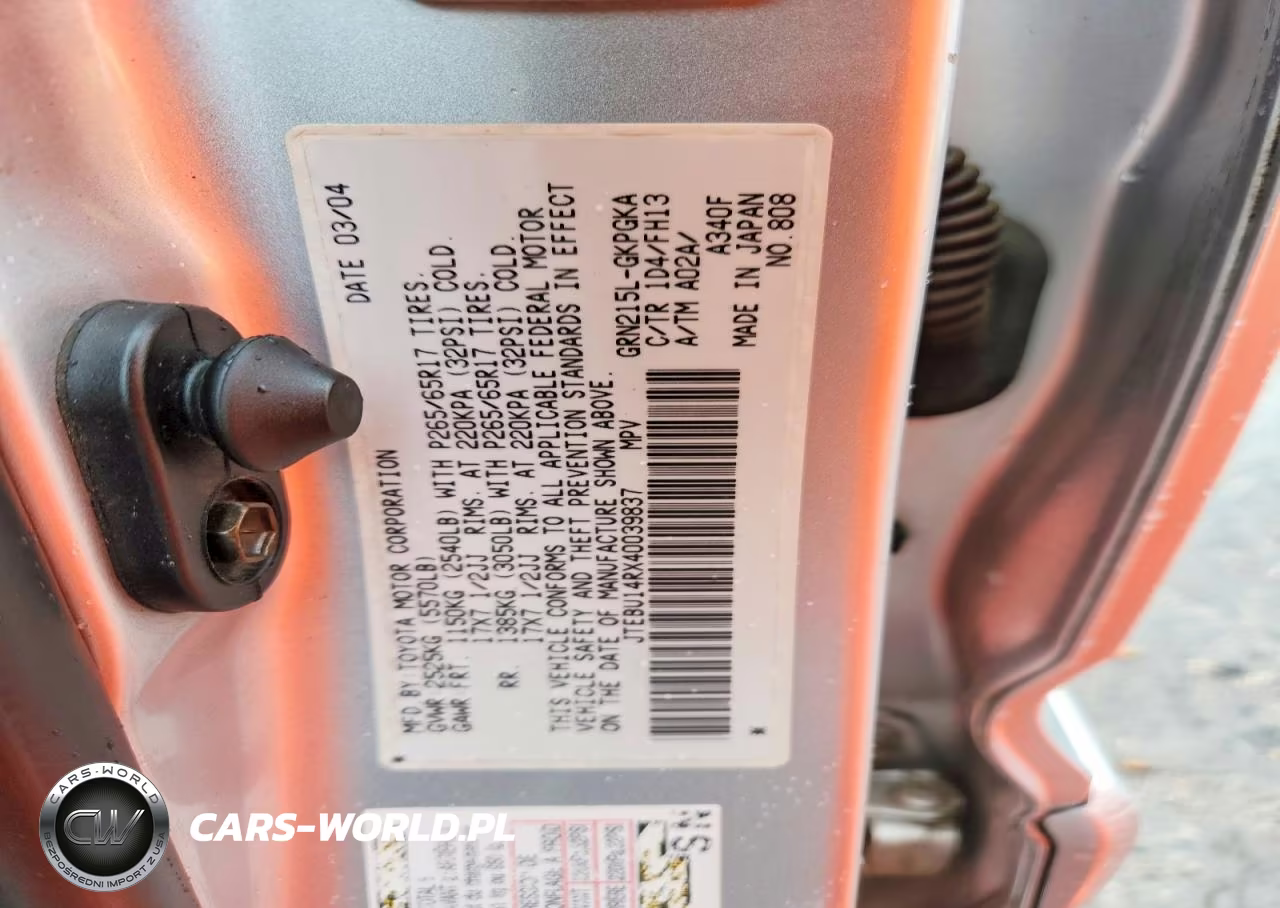 2004 Toyota 4Runner Sport Edition VIN:JTEBU14RX40039837 - 13