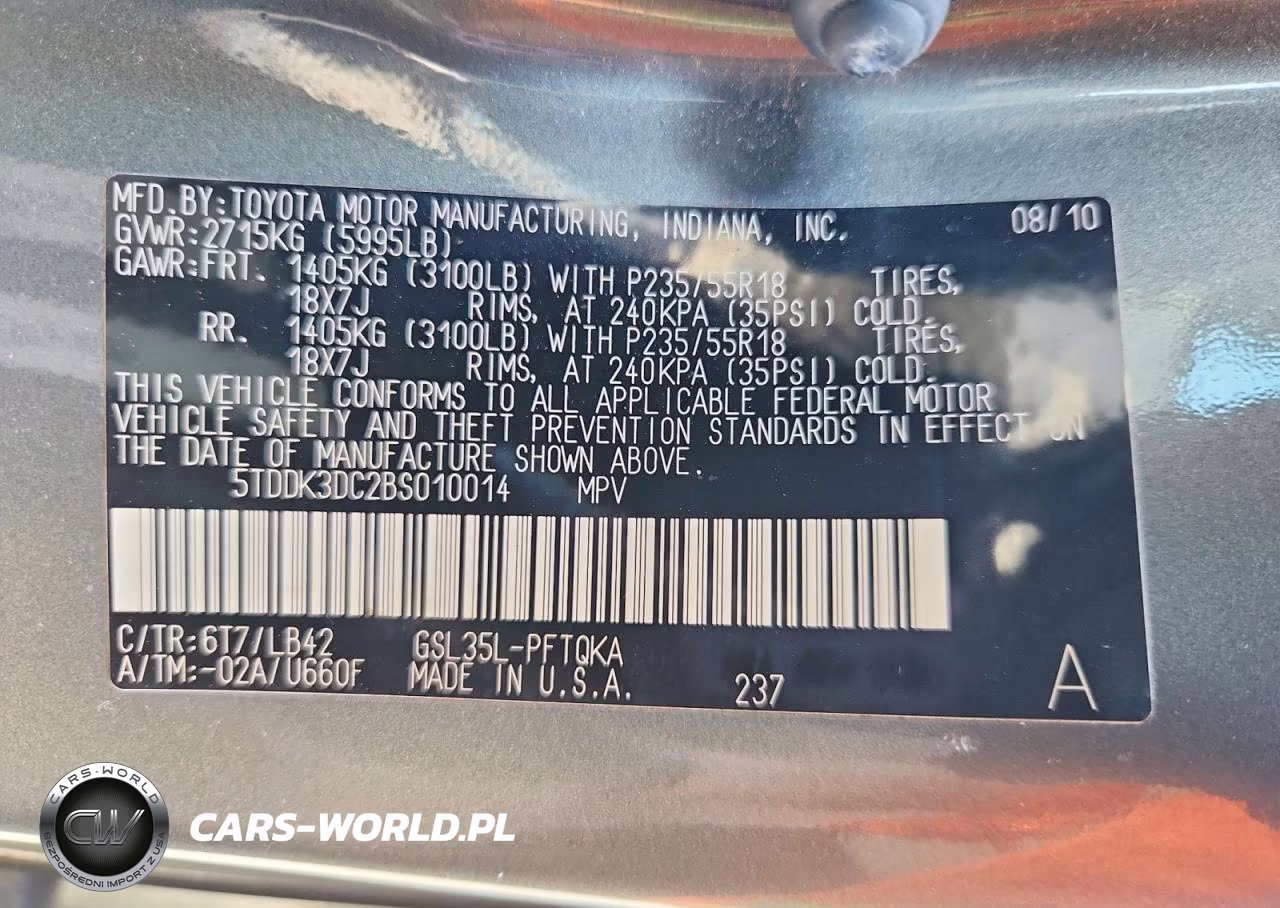 2011 Toyota Sienna Xle 7-Passenger VIN:5TDDK3DC2BS010014 - 13