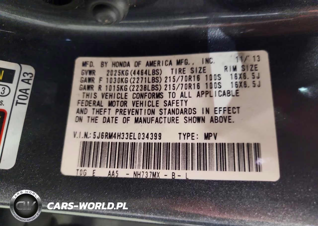 2014 Honda Cr-V Lx VIN:5J6RM4H33EL034399 - 13