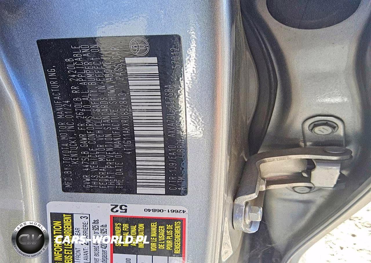 2024 Toyota Camry Se VIN:4T1G11AKXRU892843 - 12