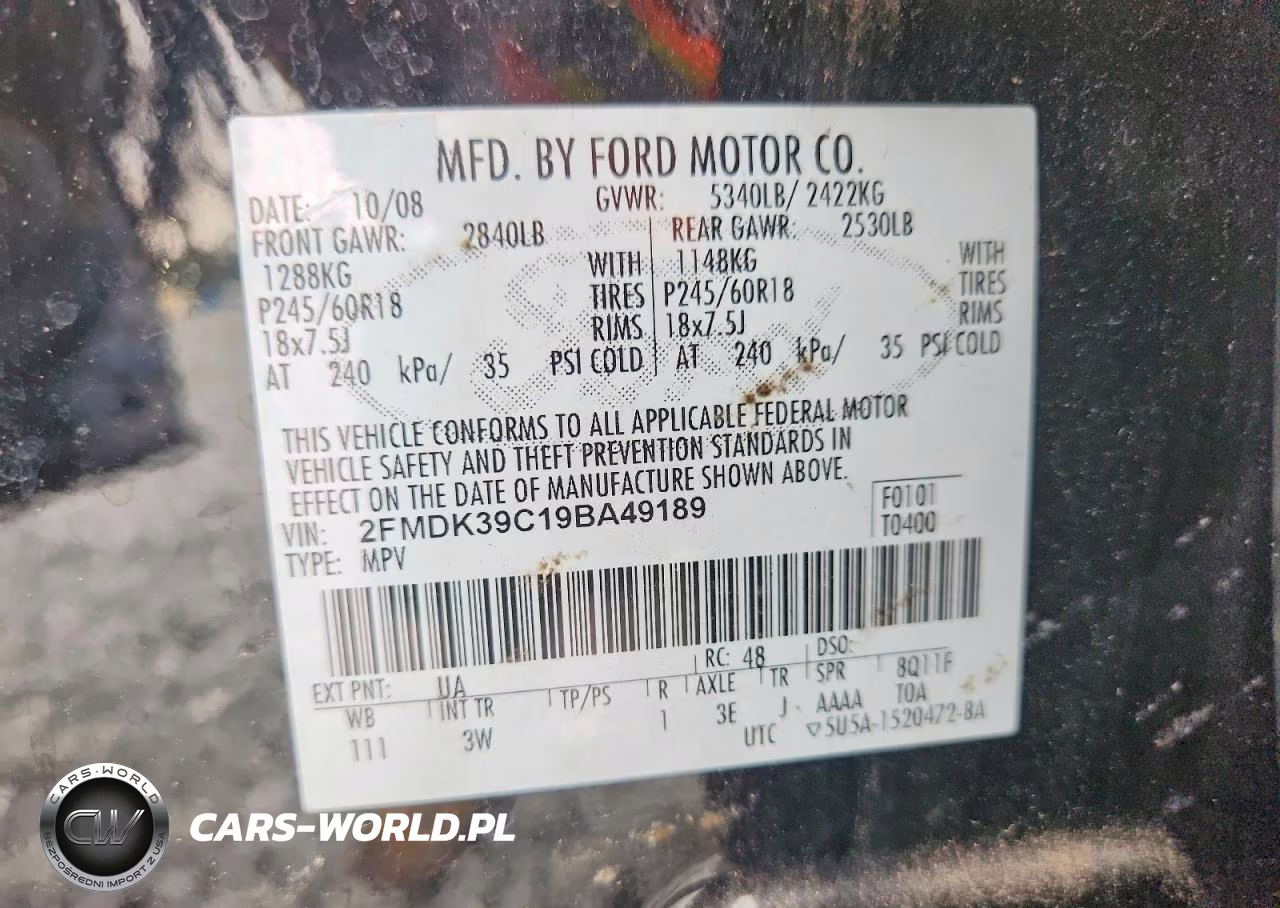 2009 Ford Edge Limited VIN:2FMDK39C19BA49189 - 13