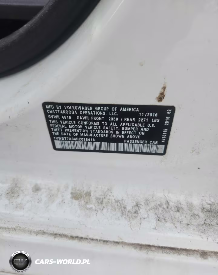 2017 Volkswagen Passat R-Line VIN:1VWDT7A34HC035416 - 12