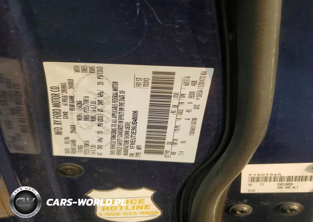 2006 Ford Explorer Xlt VIN:1FMEU73E56UB48006 - 13