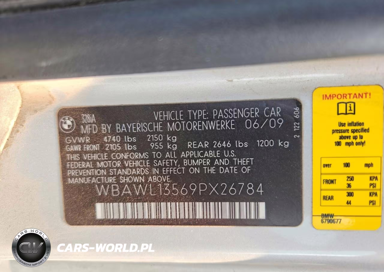 2009 BMW 328 I VIN:WBAWL13569PX26784 - 12