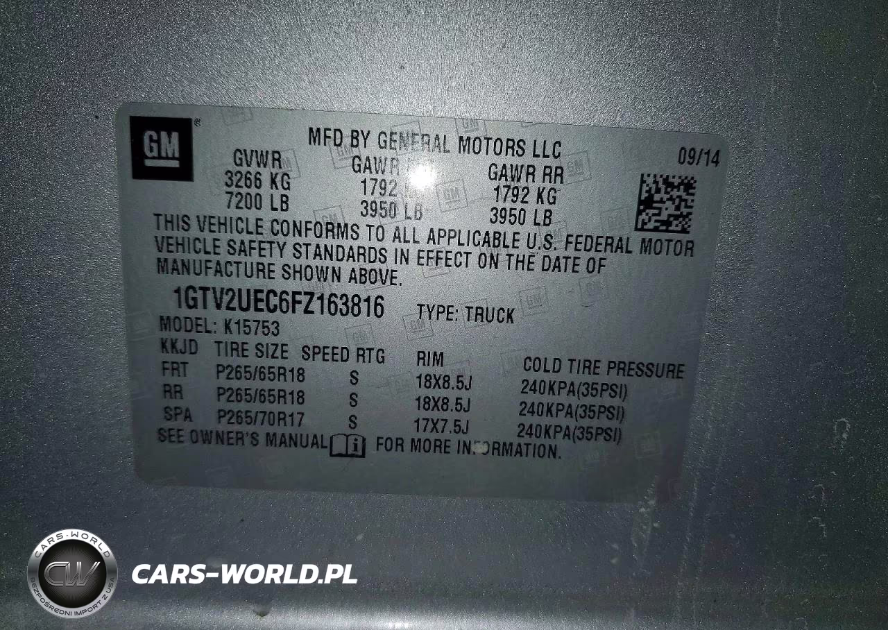 2015 GMC Sierra K1500 Sle VIN:1GTV2UEC6FZ163816 - 12