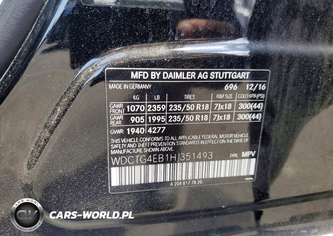 2017 Mercedes-Benz Gla 250 VIN:WDCTG4EB1HJ351493 - 14