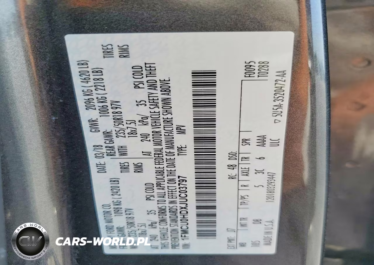 2018 Ford Escape Sel VIN:1FMCU0HDXJUC03797 - 13