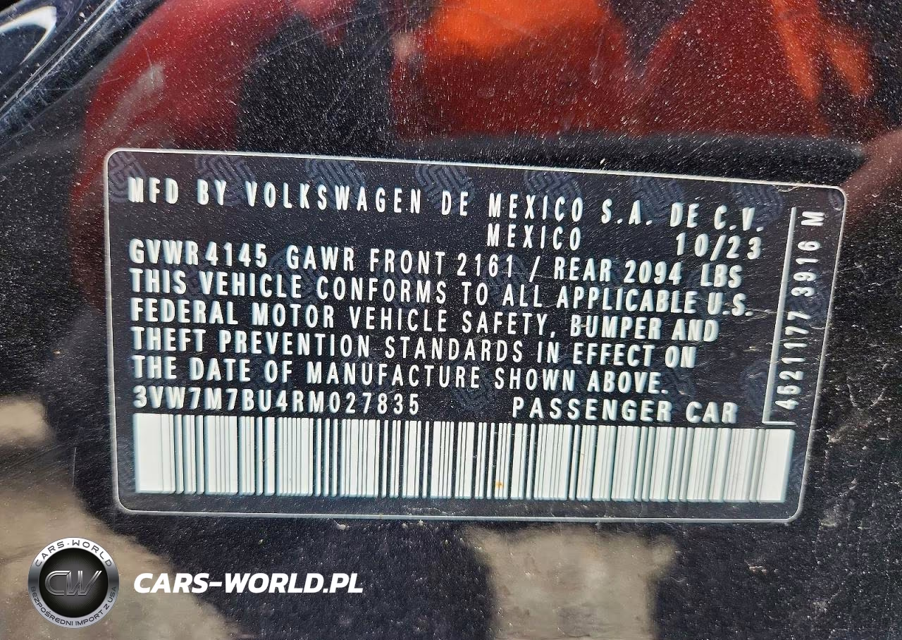 2024 Volkswagen Jetta Se VIN:3VW7M7BU4RM027835 - 12