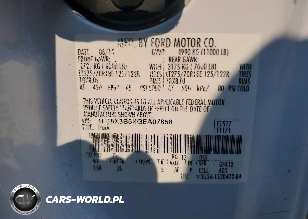 2016 Ford F350 Super Duty VIN:1FT8X3B6XGEA07858 - 13
