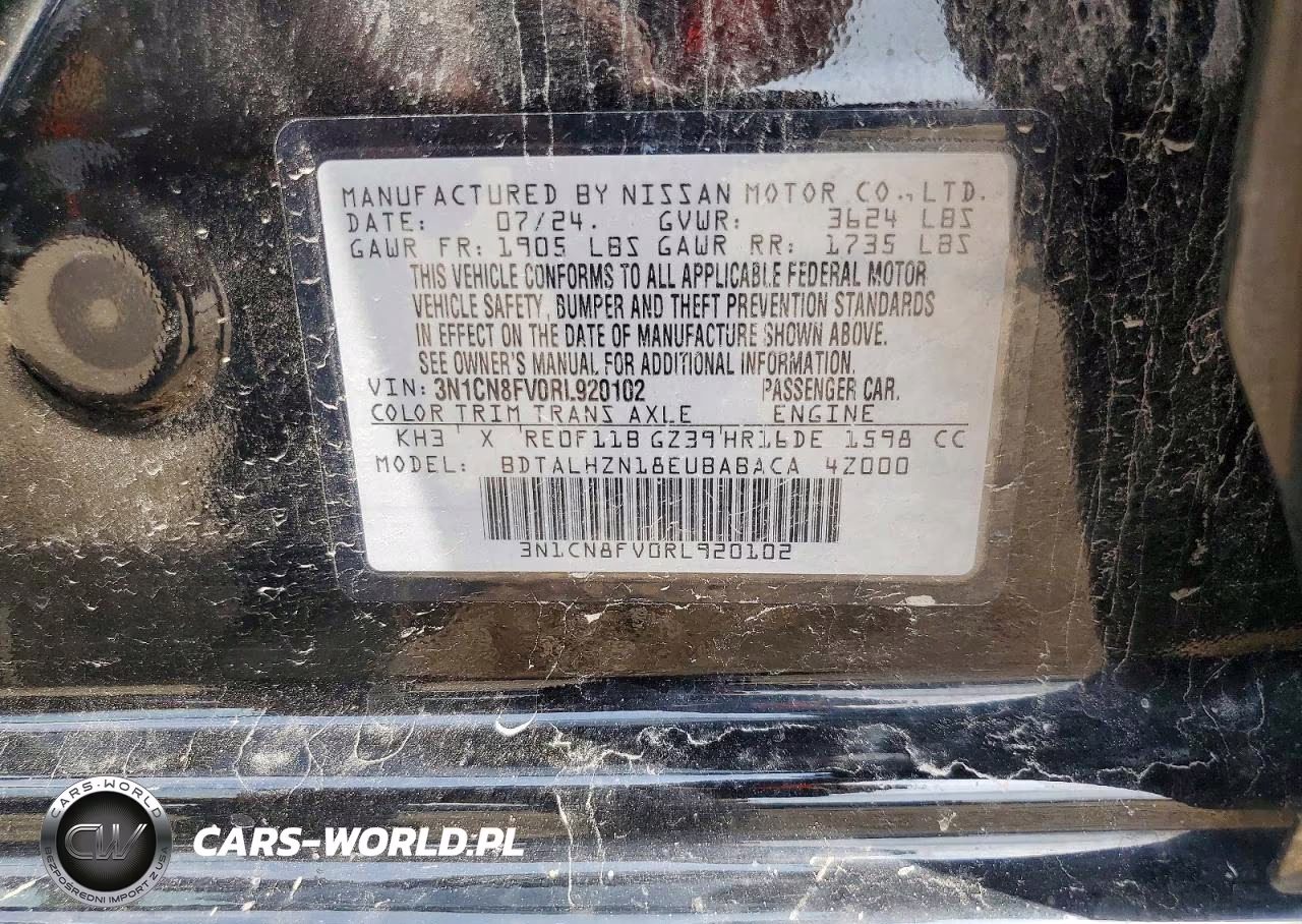 2024 Nissan Versa Sr VIN:3N1CN8FV0RL920102 - 12