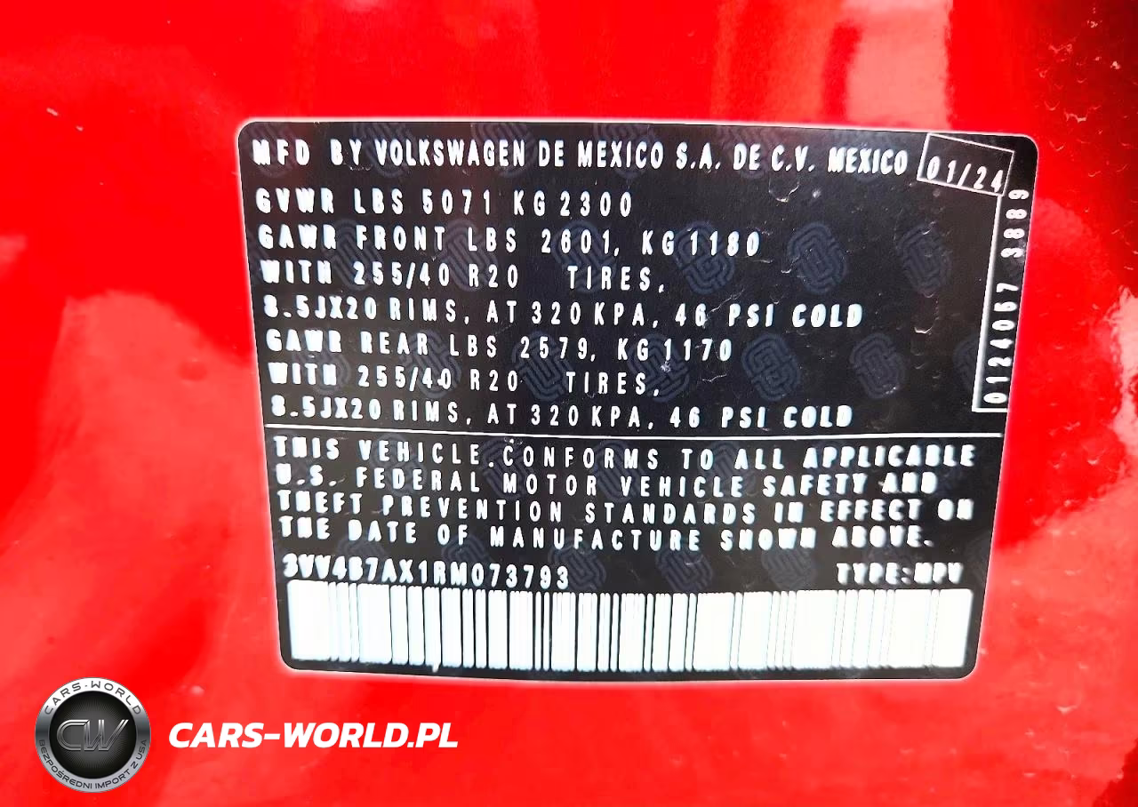 2024 Volkswagen Tiguan Sel R-Line Black VIN:3VV4B7AX1RM073793 - 14