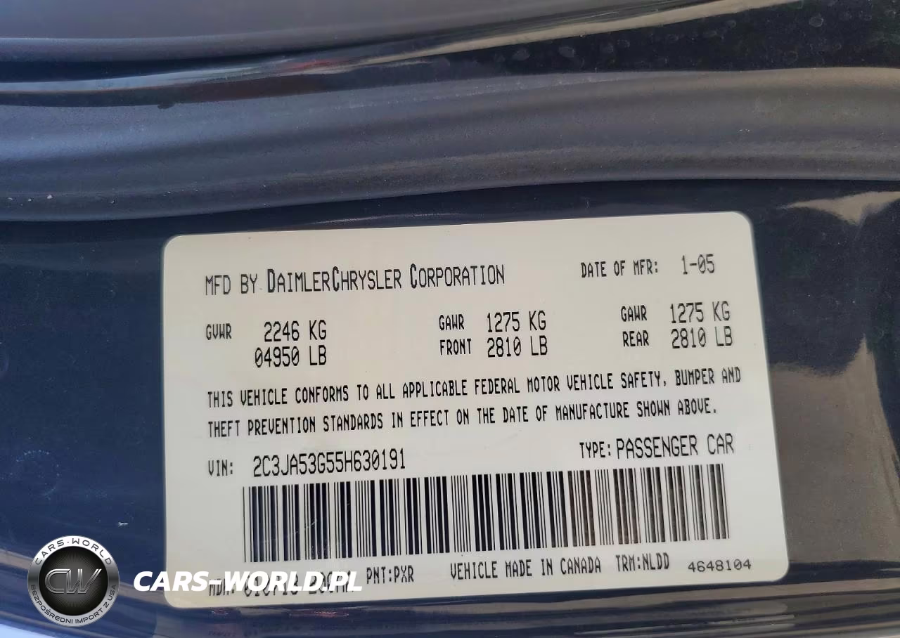 2005 Chrysler 300 Touring VIN:2C3JA53G55H630191 - 12