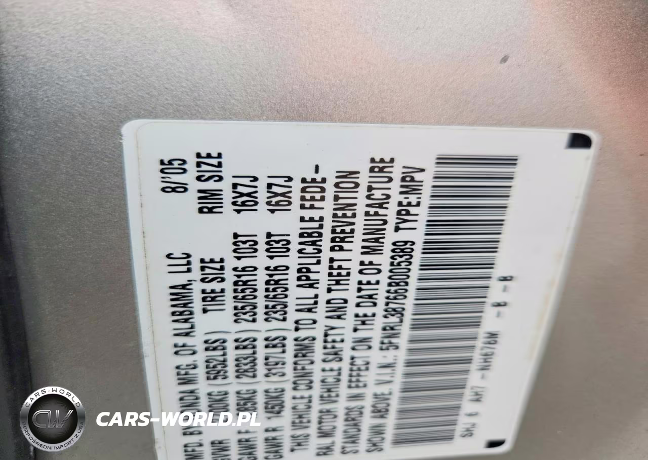 2006 Honda Odyssey Exl VIN:5FNRL38766B005389 - 13