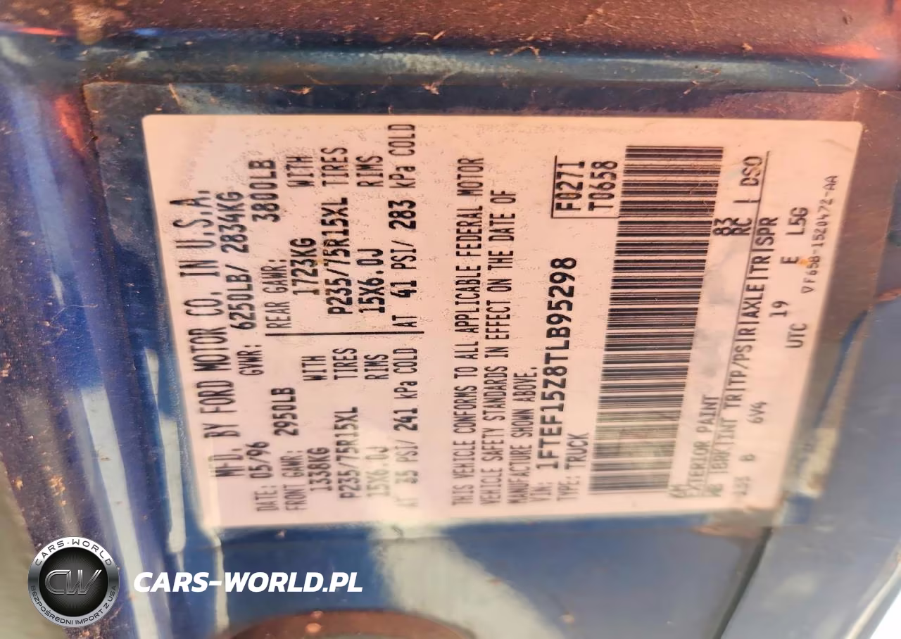 1996 Ford F150 VIN:1FTEF15Z8TLB95298 - 12