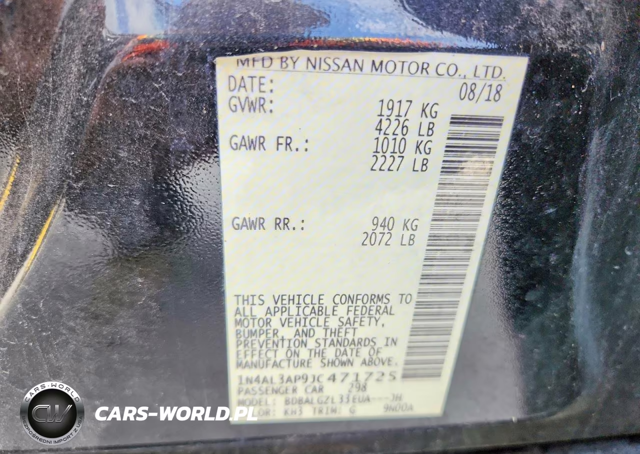 2018 Nissan Altima 2.5 S VIN:1N4AL3AP9JC471725 - 12