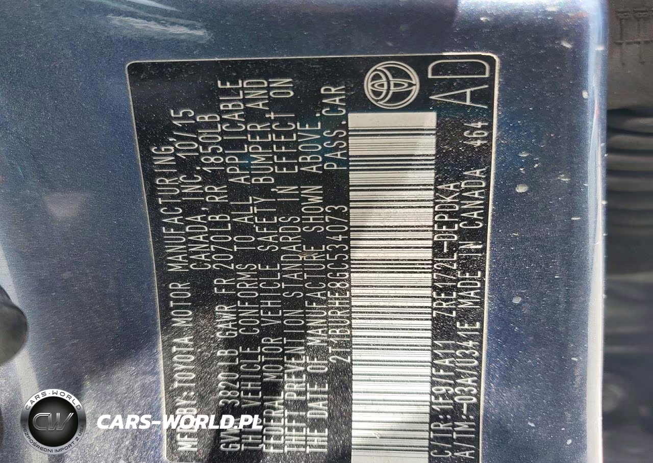 2016 Toyota Corolla L VIN:2T1BURHE8GC534073 - 12