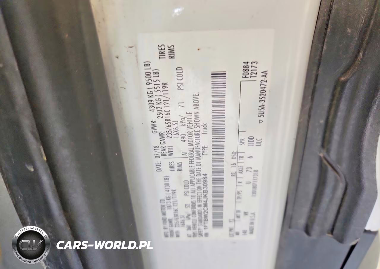 2018 Ford Transit T-350 VIN:1FTBW2CM4JKB30984 - 13