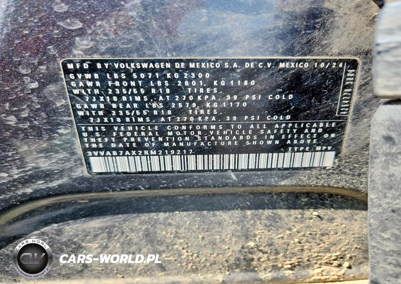 2024 Volkswagen Tiguan Wolfsburg VIN:3VVAB7AX2RM219217 - 12