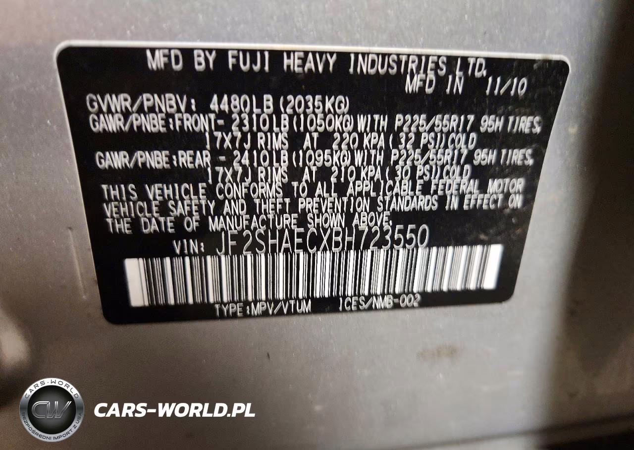 2011 Subaru Forester Limited VIN:JF2SHAECXBH723550 - 12