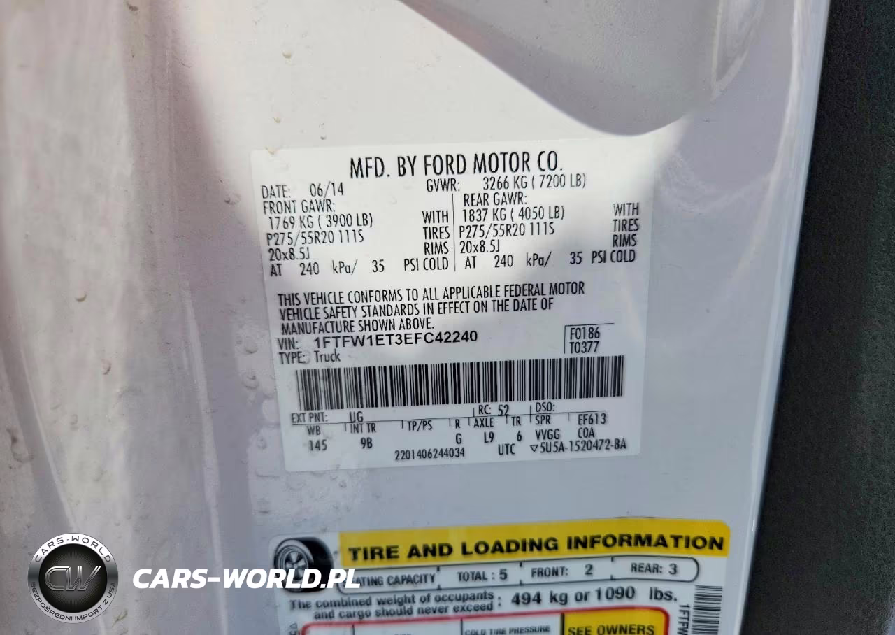 2014 Ford F150 Supercrew VIN:1FTFW1ET3EFC42240 - 12
