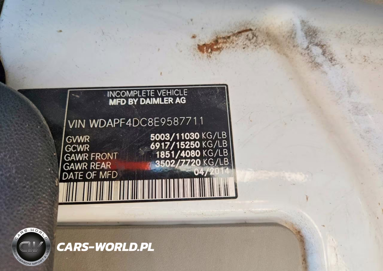 2014 Mercedes-Benz Sprinter 3500 VIN:WDAPF4DC8E9587711 - 12