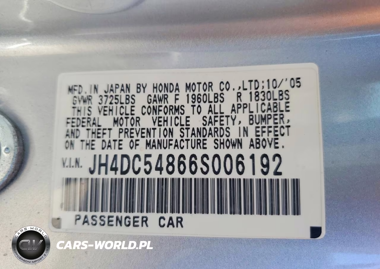 2006 Acura Rsx VIN:JH4DC54866S006192 - 12