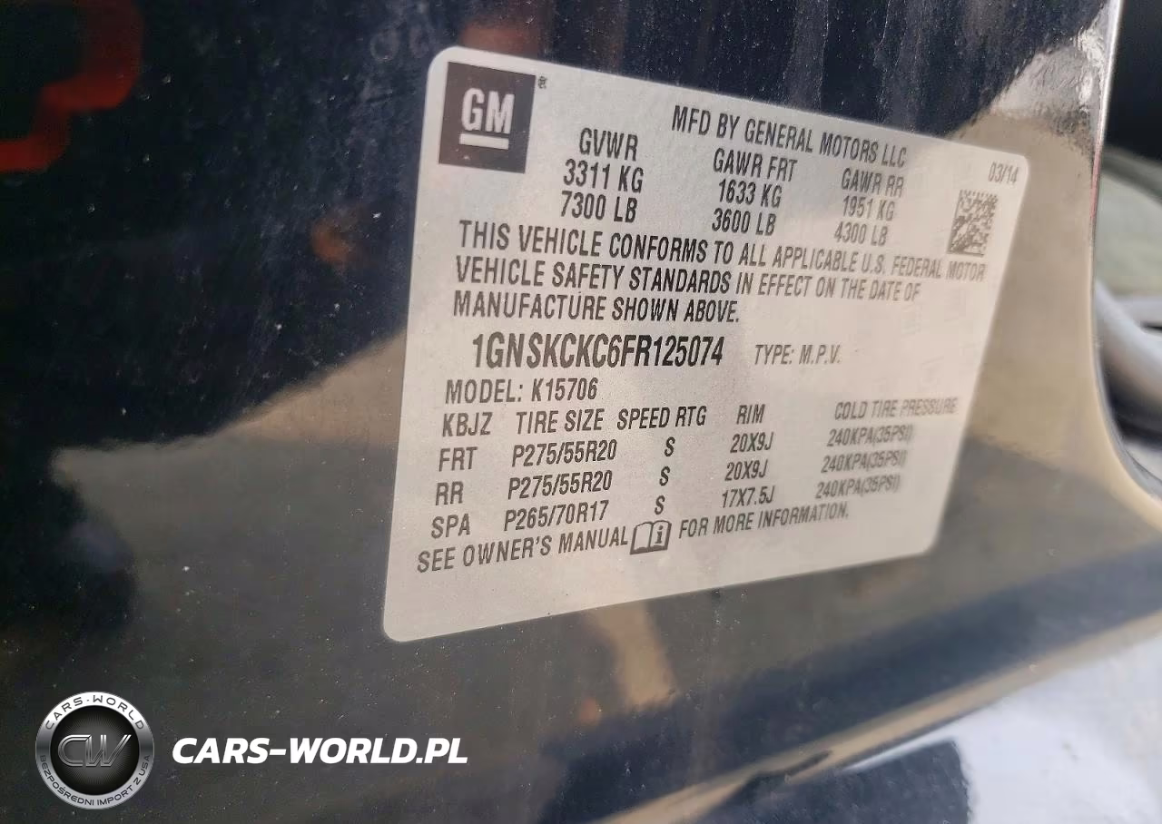 2015 Chevrolet Tahoe K1500 Ltz VIN:1GNSKCKC6FR125074 - 13