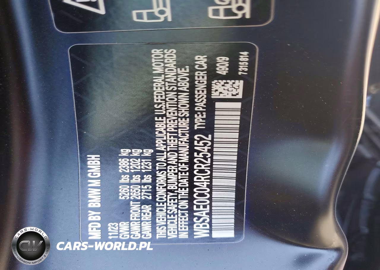 2024 BMW M8 VIN:WBSAE0C04RCR25452 - 12