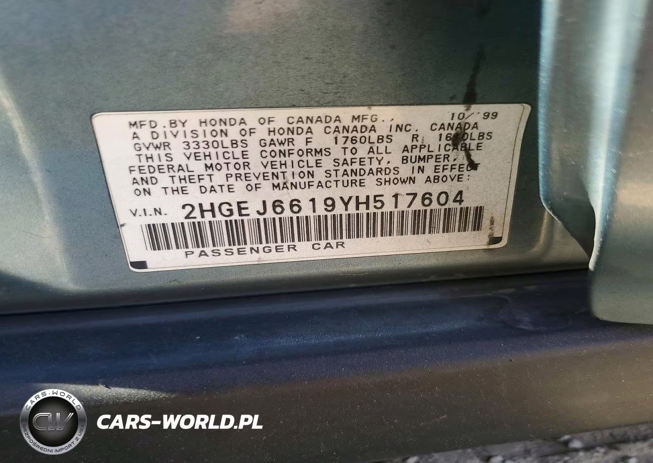 2000 Honda Civic Base VIN:2HGEJ6619YH517604 - 12