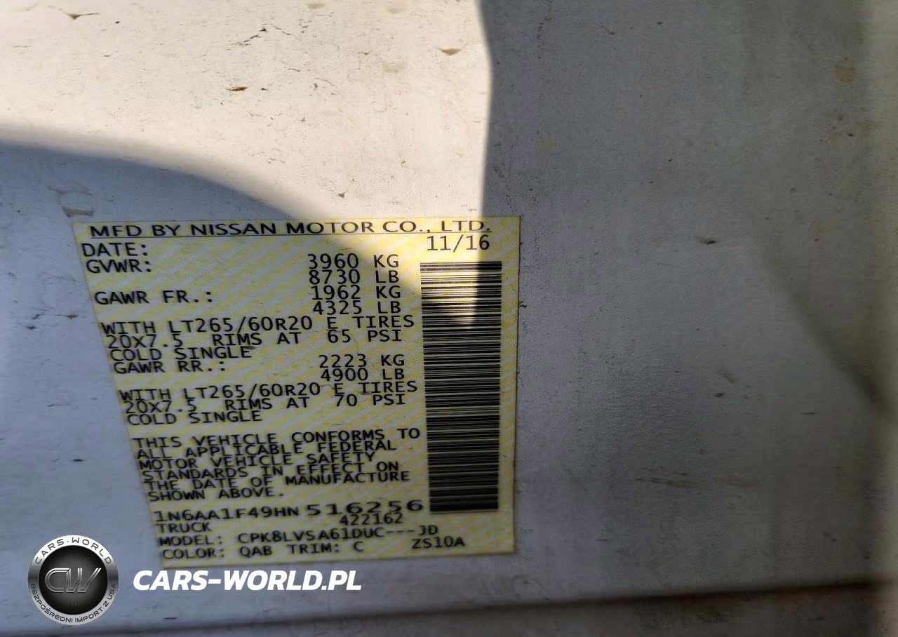 2017 Nissan Titan Xd Sl VIN:1N6AA1F49HN516256 - 12
