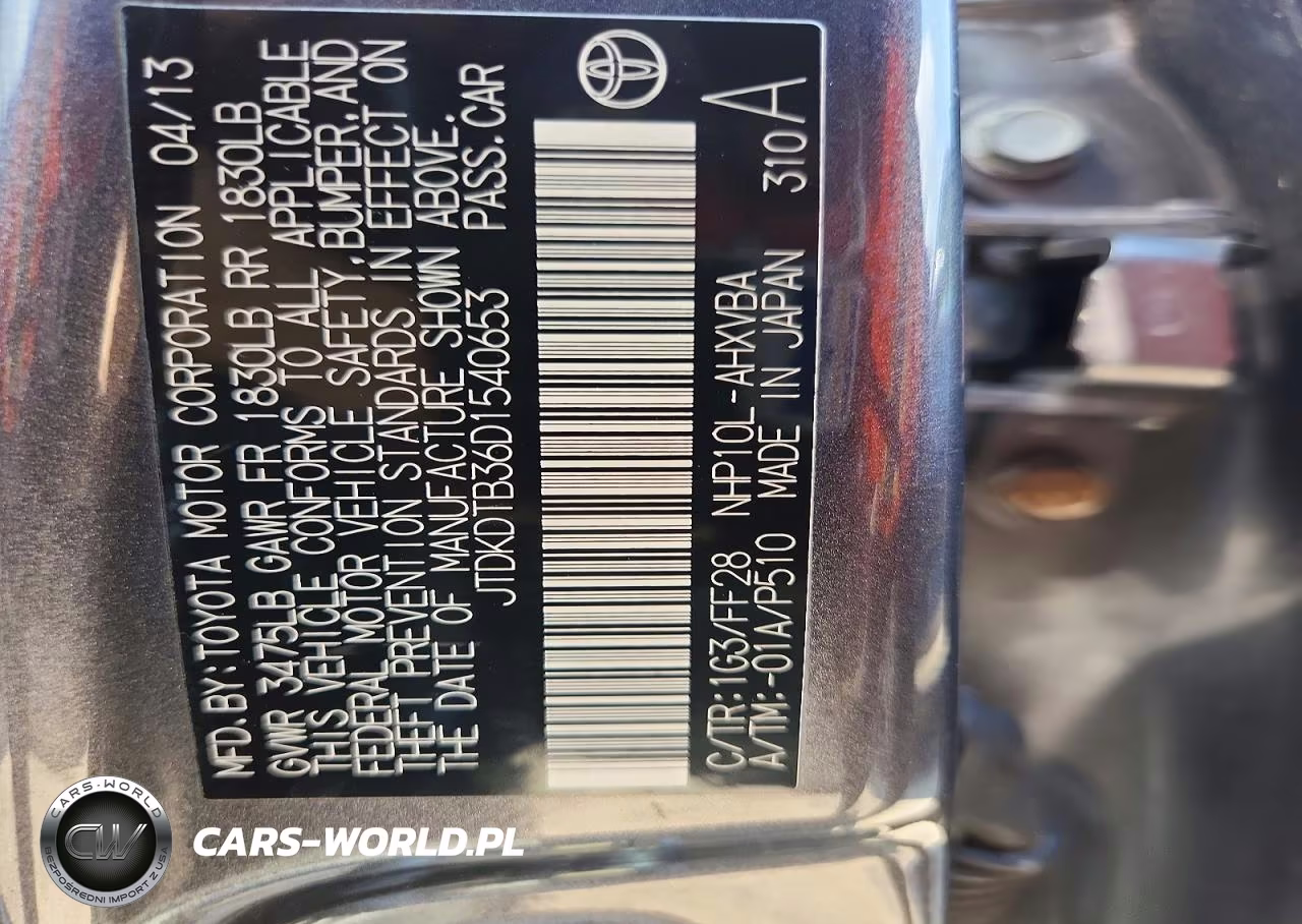 2013 Toyota Prius C Two VIN:JTDKDTB36D1540653 - 12