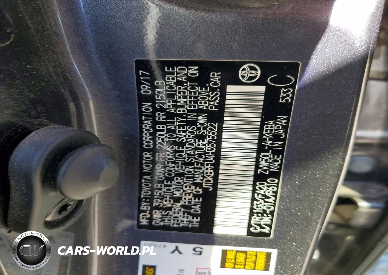 2017 Toyo Prius VIN:JTDKBRFU4H3575522 - 12