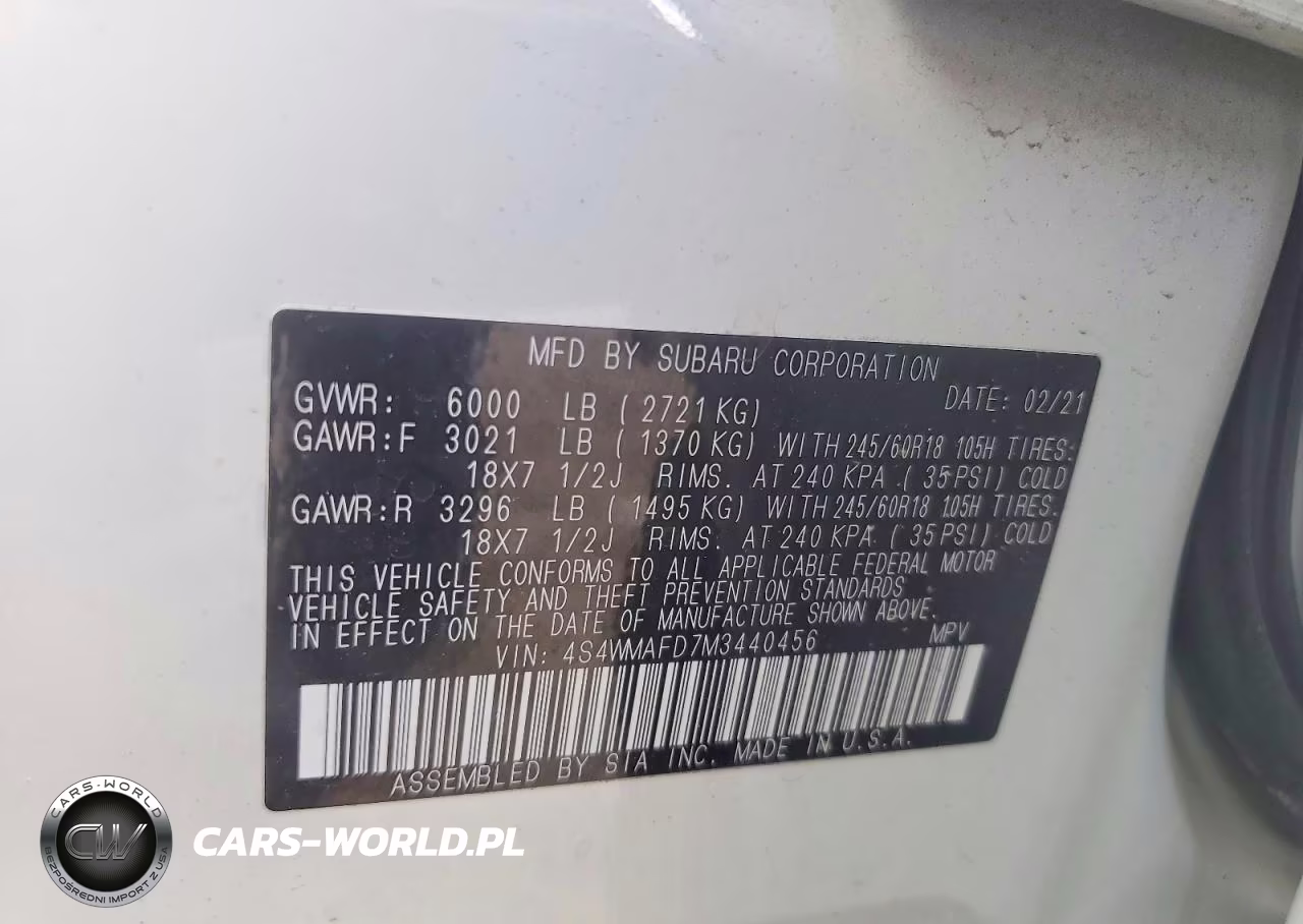 2021 Subaru Ascent Premium VIN:4S4WMAFD7M3440456 - 13