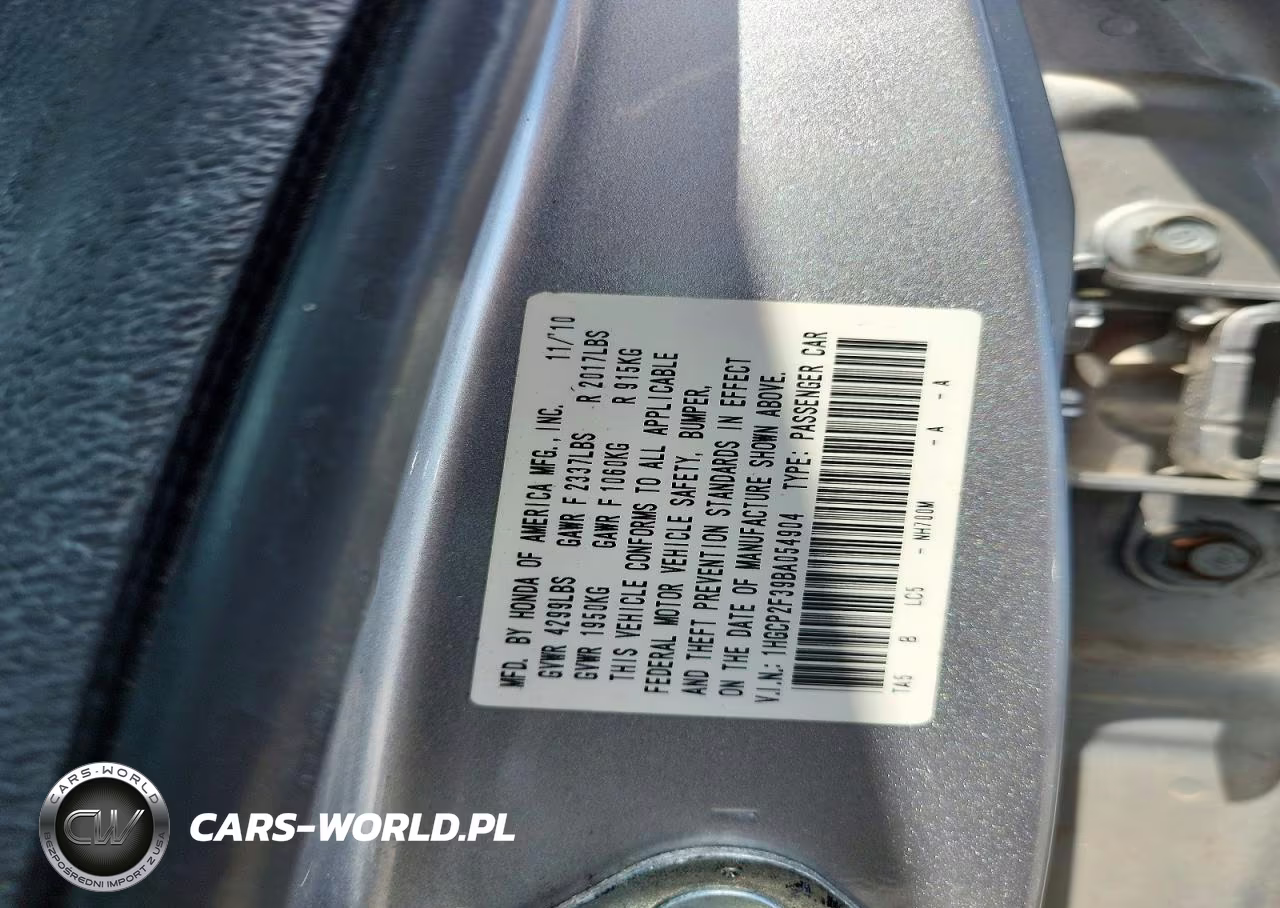 2011 Honda Accord Lx VIN:1HGCP2F39BA054904 - 12