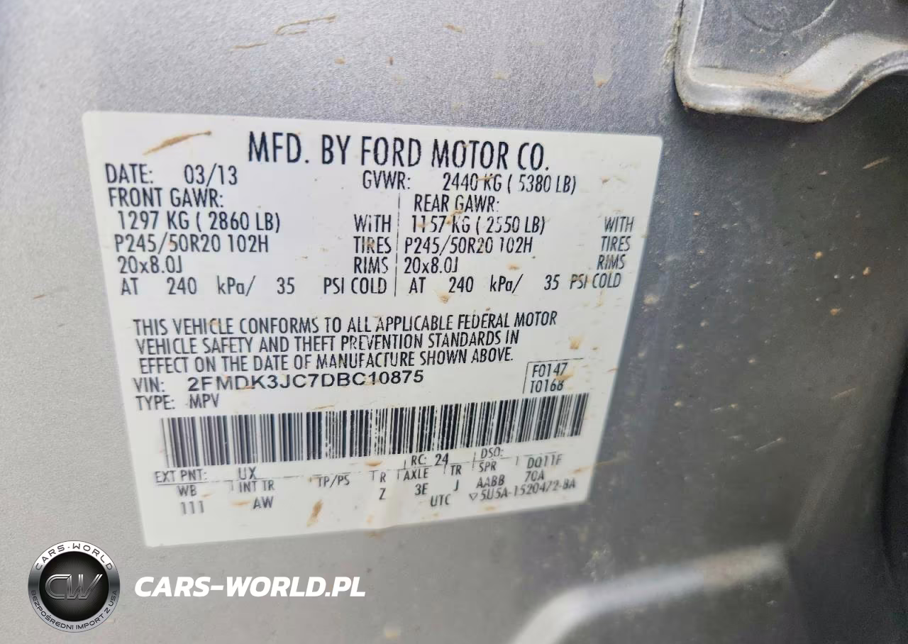 2013 Ford Edge Sel VIN:2FMDK3JC7DBC10875 - 13