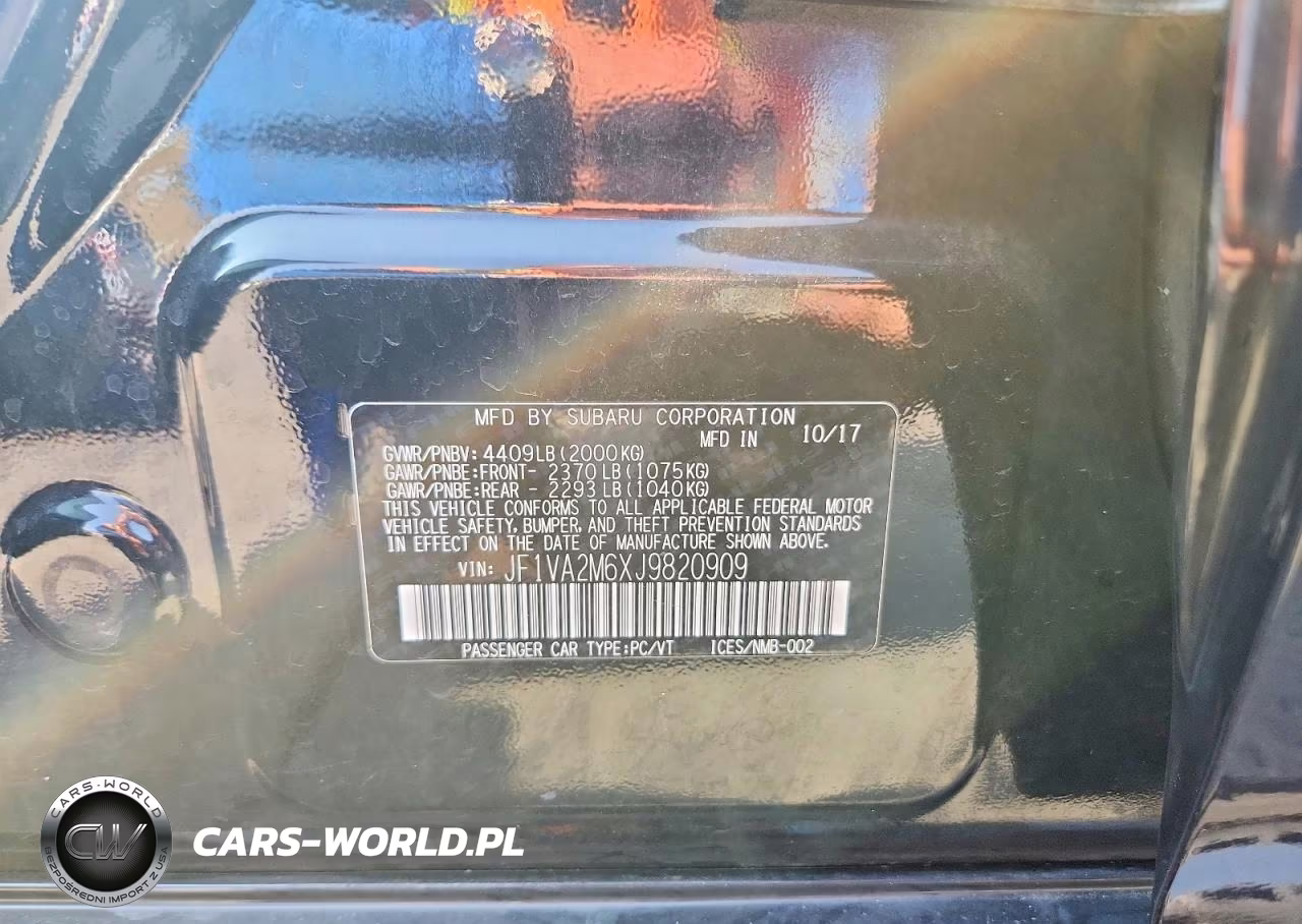 2018 Subaru Wrx Sti VIN:JF1VA2M6XJ9820909 - 13