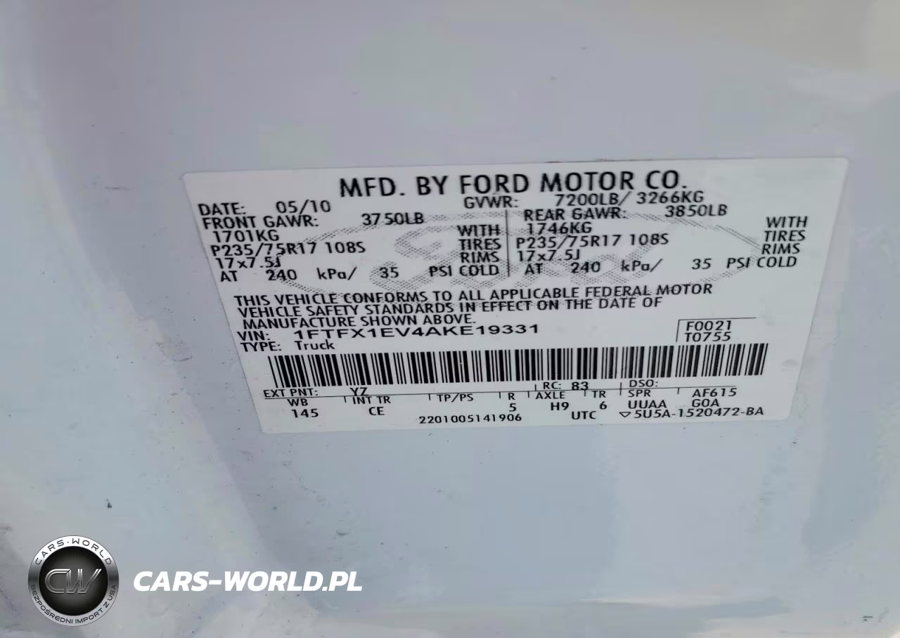 2010 Ford F150 Super Cab VIN:1FTFX1EV4AKE19331 - 12