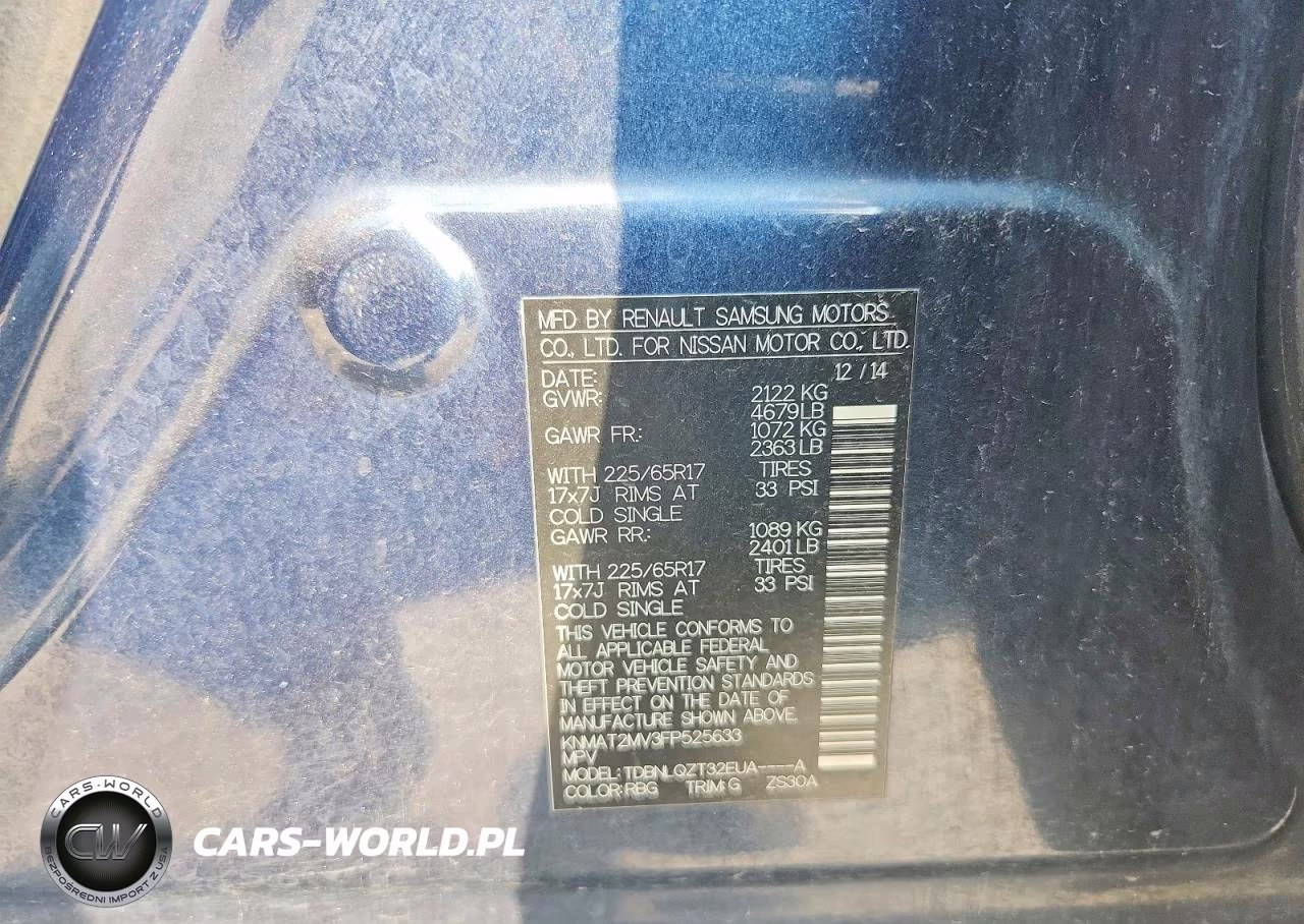 2015 Nissan Rogue Sv VIN:KNMAT2MV3FP525633 - 13
