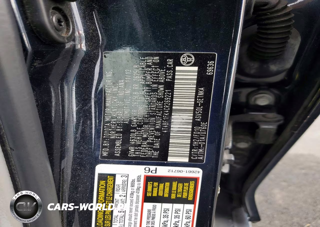 2012 Toyota Camry Le VIN:4T4BF1FK4CR269221 - 13