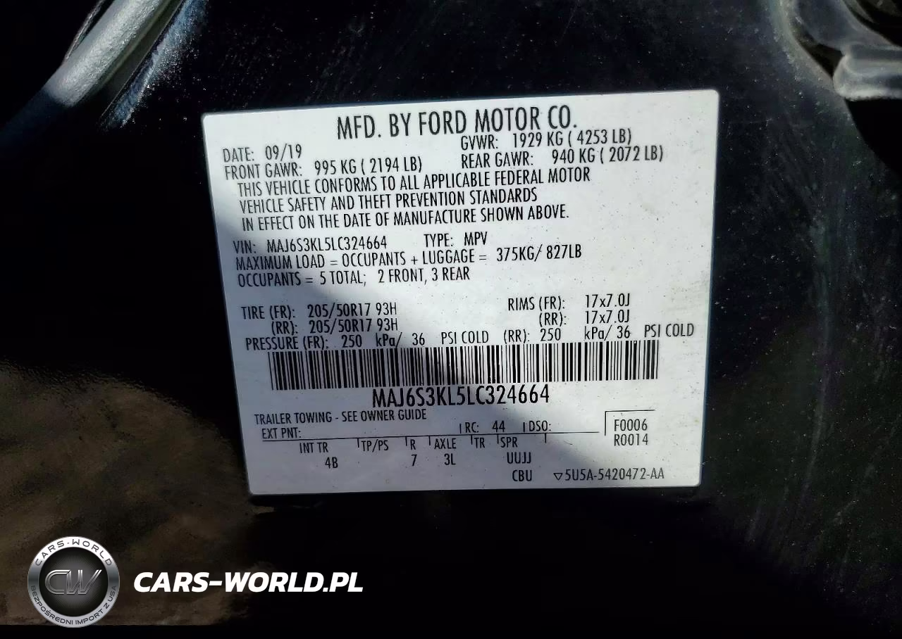 2020 Ford Ecosport Titanium VIN:MAJ6S3KL5LC324664 - 13