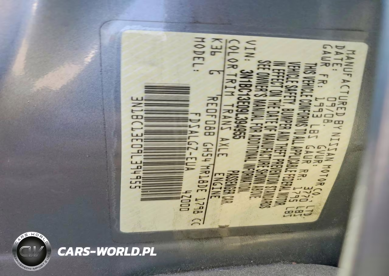 2009 Nissan Versa 1.8 S VIN:3N1BC13E09L394955 - 12