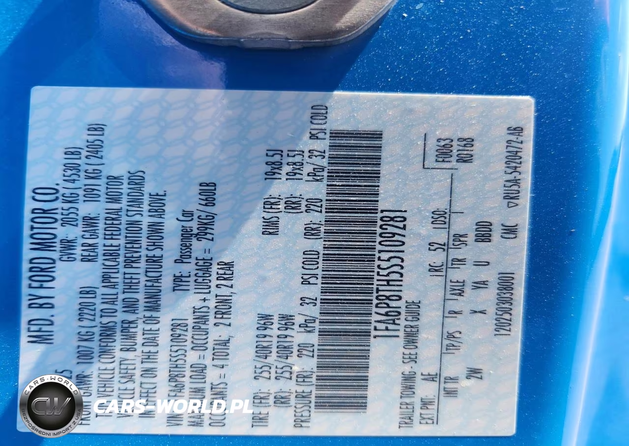 2025 Ford Mustang VIN:1FA6P8TH5S5109281 - 13