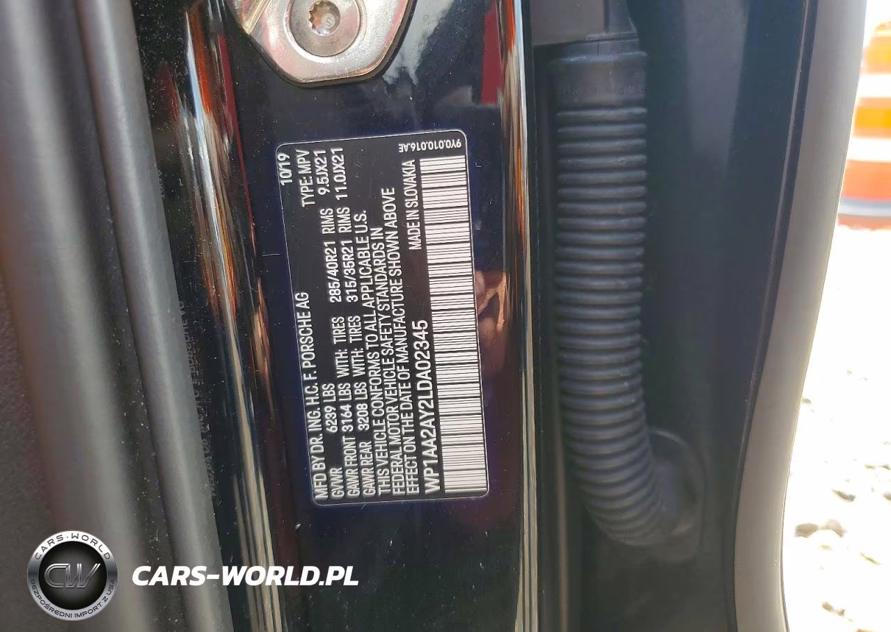 2020 Porsche Cayenne VIN:WP1AA2AY2LDA02345 - 14