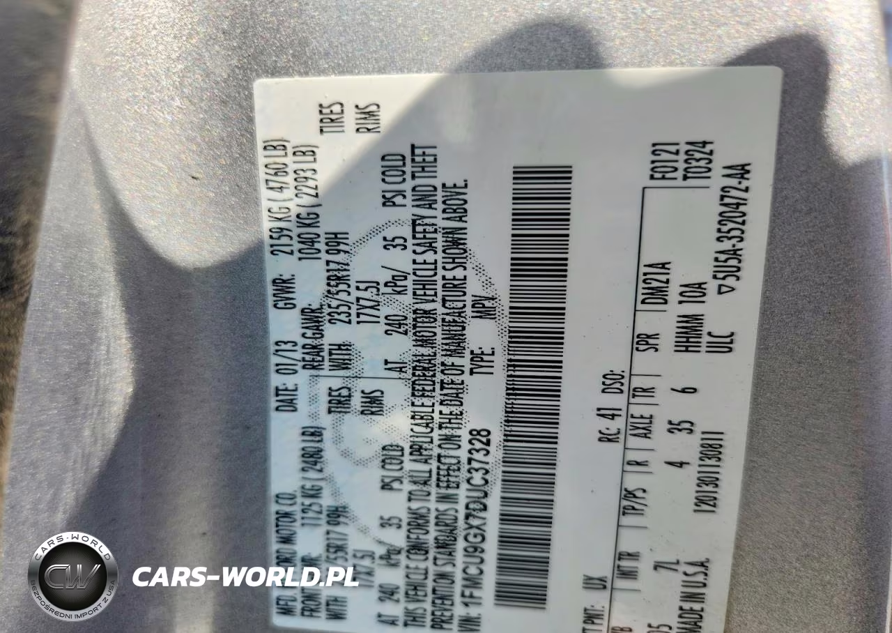 2013 Ford Escape Se VIN:1FMCU9GX7DUC37328 - 13
