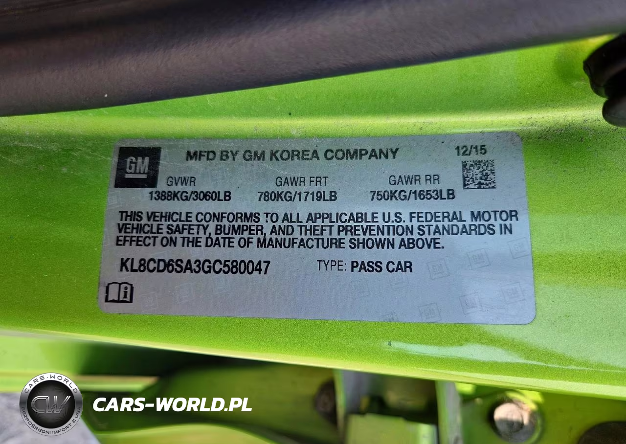 2016 Chevrolet Spark 1Lt VIN:KL8CD6SA3GC580047 - 12